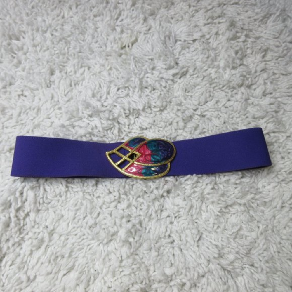 DAY-LOR Black‎ Stretch Belt With Enameled Buckle